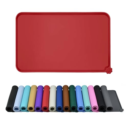 Silicone Pet Feeding Mat (Red / 32" x 24")