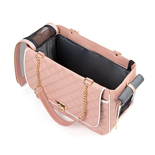 Fashion Pet Carrier Dogs Cat Small Animals Purse Bag (Pink)