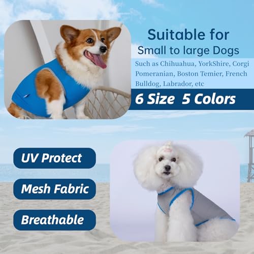 2 Pack Cooling Shirts for Dogs (S(chest:10-12") / Blue&Grey)
