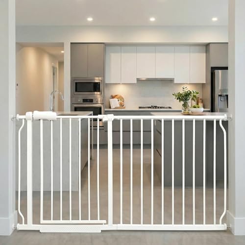 Extra Wide Baby Gates 57.5 (White / 57.5"-62"/146-158CM)