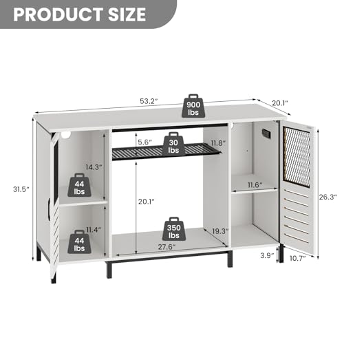 55 75 Gallon Fish Tank Stand with Power Outlets & LED Light