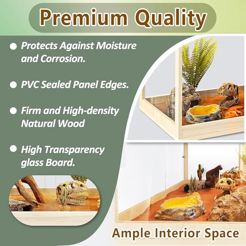 Bearded Dragon Tank 60 Gallon (Oak / 60 Gallon (39x18x18) Inch)