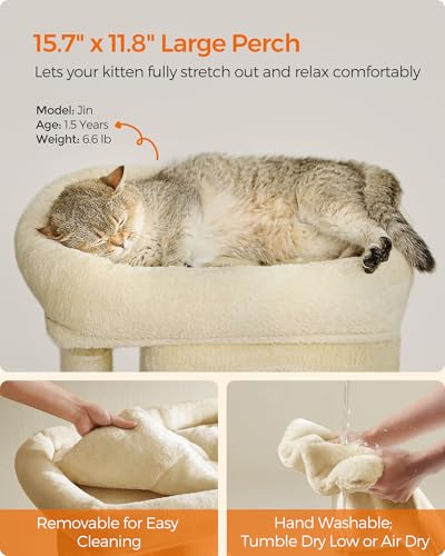 Cat Tree 26.4 (S (15.7"L x 11.8"W x 26.4"H) / Beige)