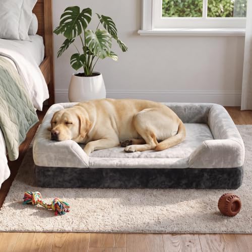 Orthopedic Dog Beds for Large Dogs 35x25Inch (35.0"(89cm)IX 25.0"(64cm)w X 7"(18cm)th)