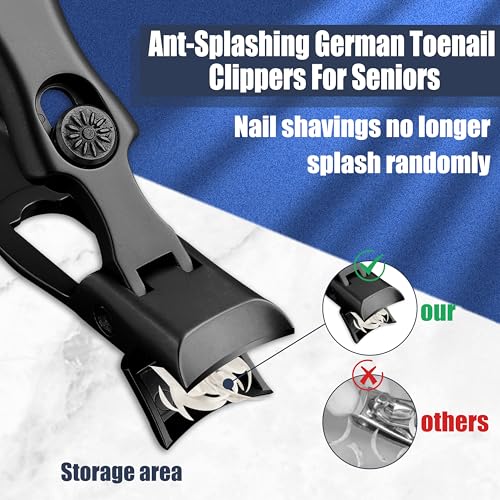 German Nail Clippers Set for Men & Women and Seniors (Large Black)