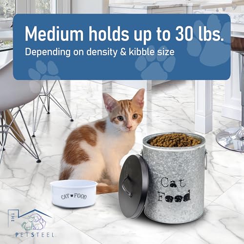 Large 60lb Dog & Medium 30lb Cat Pet Food Storage Canister with Scoop (Combo - Large Dog 60lb & Medium Cat 30lb)