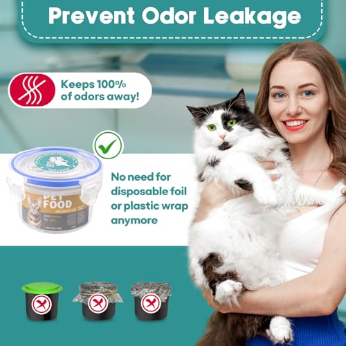 Canned Cat Food Storage Lids Reusable Airtight Can Cover (1 Jar（S）+1 Spoon)