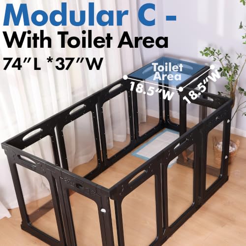 Clear Acrylic Dog Playpen Indoor (Black / 30" Height)