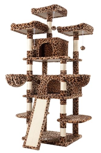 68 Inches Cat Tree (68 in / Leopard Print)