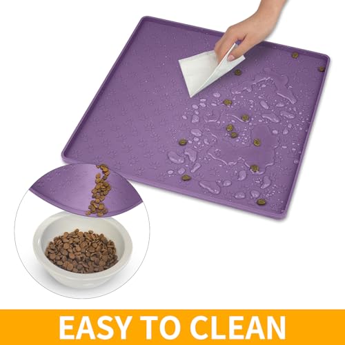 Dog Food Mat Anti (11.8"L x 11.8"W / Purple)