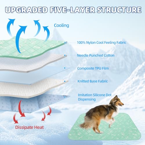 Self Cooling Mat for Dogs (X-Small 16IN x 20IN / Lake Green)