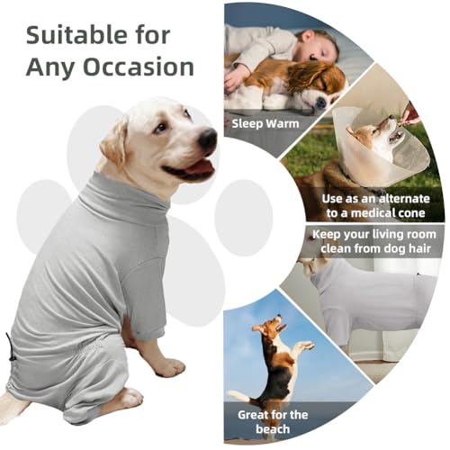 Dog Pyjamas PJS Sweater Clothes and Home Clothing Suitable for Medium to Large Breeds of Dogs (Gray / 3XL)