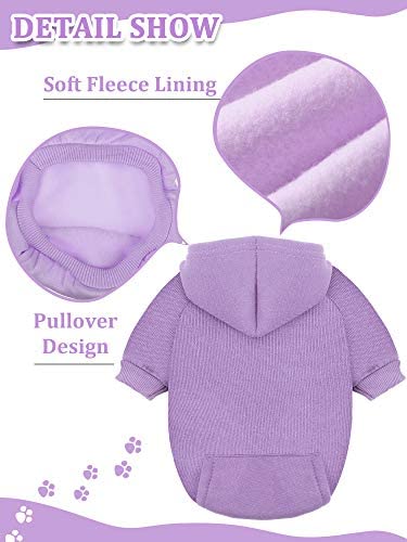 6 Pieces Dog Hoodie Winter Warm Sweater with Hat Small Dogs (M)