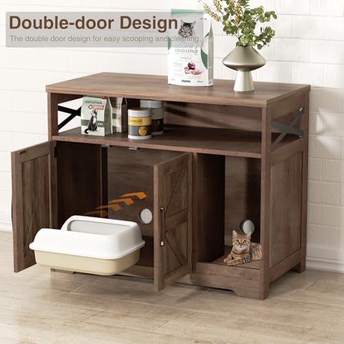 Cat Litter Box Enclosure (Retro Brown / 31"L x 17"W x 28.5"H)