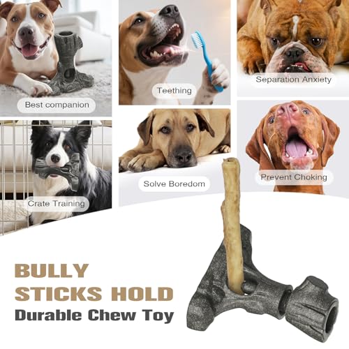 Tree Stump Dog Puzzle Toy for Medium (Gray Brown)