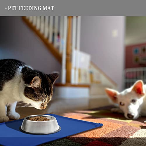 Silicone Pet Feeding Mat (Navy Blue / 24" x 16")