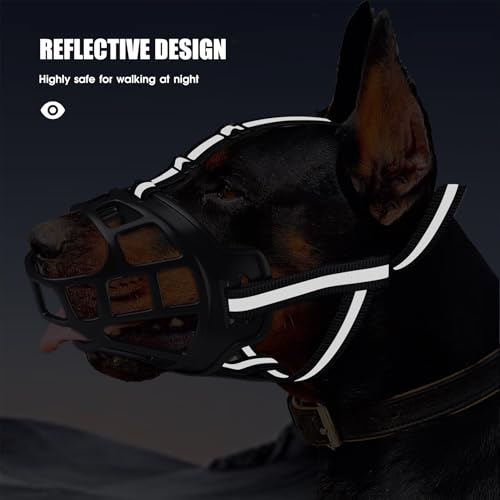 Dog Muzzle Anti Biting Mesh Soft Muzzles for Small Medium Large Dogs (L)