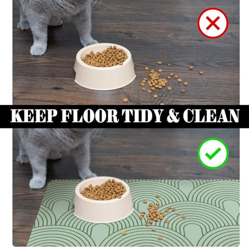 Dog Food Mats for Floors Absorbent (XL(24"×32") / 01-Green)
