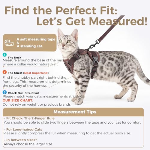 Cat Harness and Leash Set (Brown / Large)