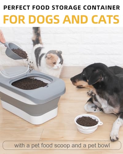 13Lbs Collapsible Dog Food Storage Container (Grey1-13lbs)