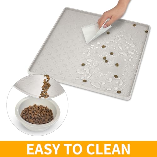 2 Pack Dog Food Mat Anti (11.8"L x 11.8"W - 2 Pack / Cream)