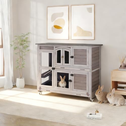 Large Rabbit Hutch Indoor with Chew