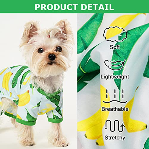 Dog Pajamas Pjs Dog Clothes for Small Dogs Girl Boy Medium Size Dogs Soft Stretchy Dog Jumpsuit Puppy Clothes Doggie Onesies Cat Pet Jammies Outfit (Banana / Small（3-5 lb))