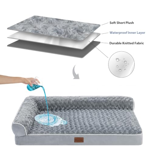 Orthopedic Washable Dog Bed (Gray / 48.0"l x 35.0"w x 7.5"th)