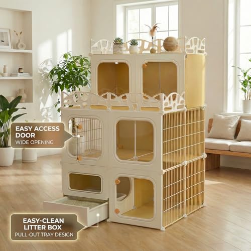 Cat Cage with Built (2 Rows)