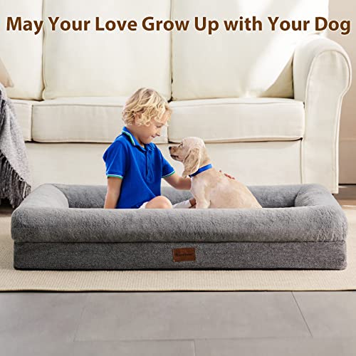 Orthopedic Dog Bed for Large Sized Dogs (L(35*23*6inch) / Grey)