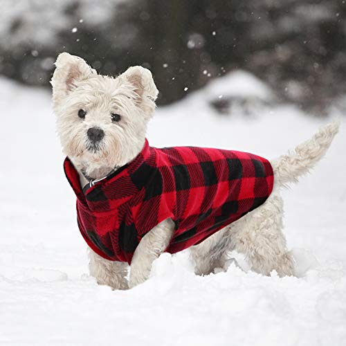 Dog Fleece Vest (Red Plaid / Small (Chest Girth: 16.1'' ))