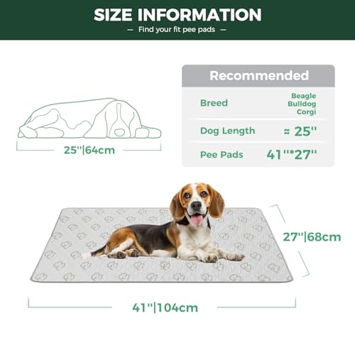 Washable Pee Pads for Dogs (Khaki / 27" x 41" (1 Pack))