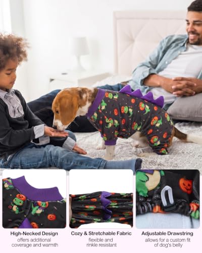 Dinosaur Costume Halloween Dog Pajamas (X-Small / Halloween Pumpkin Dino)