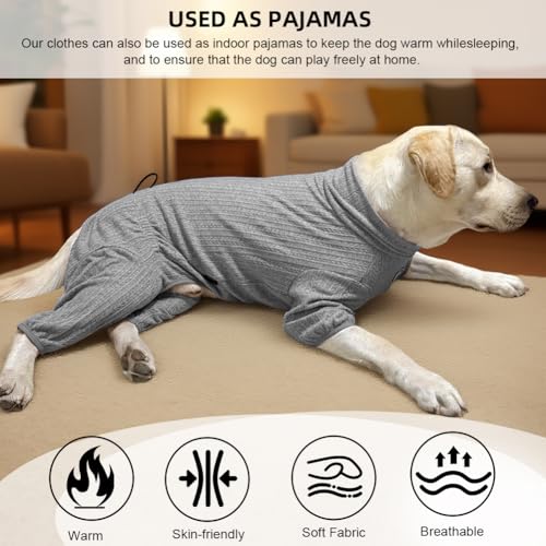 Dog Pyjamas PJS Sweater Clothing and Loungewear Suitable for Large to Giant Breeds of Dogs (Sweater Gray / XL)