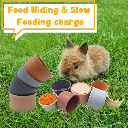 8 Pcs Stacking Cups for Bunny (colorful)