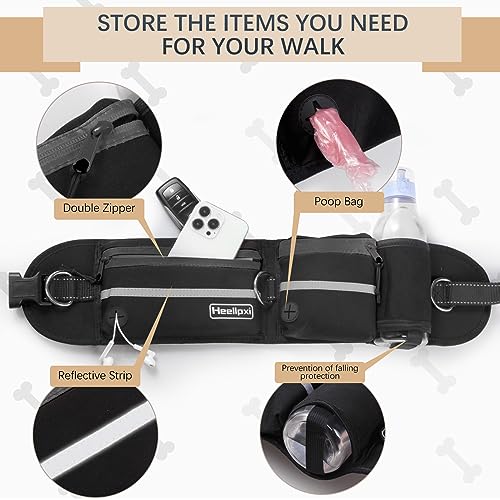 Dog Leash with Waist Belt (Black)