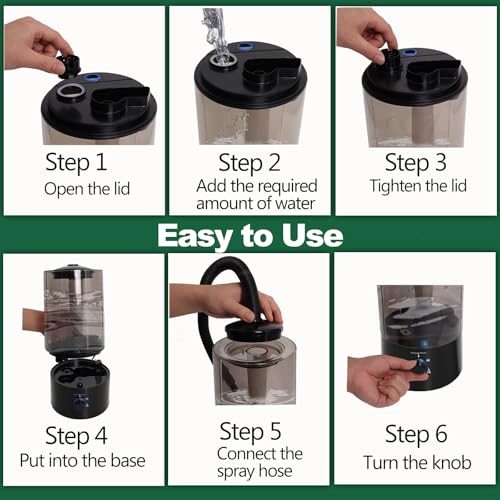 4L Reptile Humidifier Fogger with Extended Hose (Black)