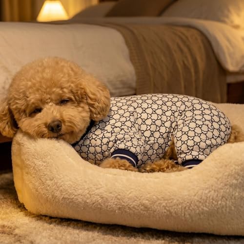 Dog Pajamas Onesie (01 Blue Heart / XS (2.5-4 lb) Chest: 11.8")