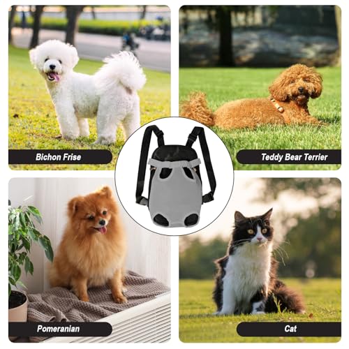 Dog Carrier Backpack Pet Legs Out Front Cat Travel Bag (Small / Grey)