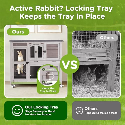 Large Rabbit Hutch Indoor with Chew