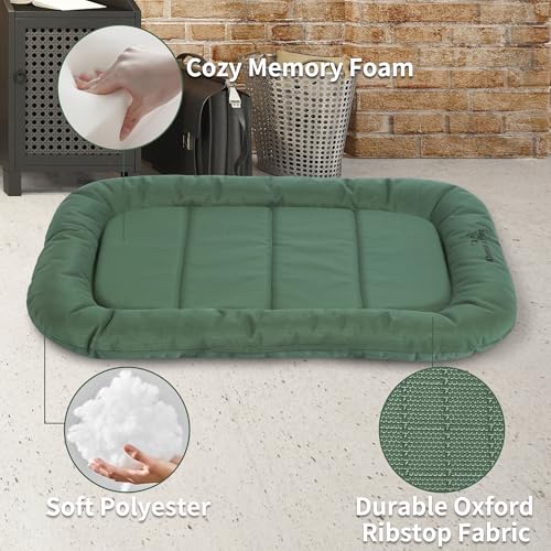Durable Dog Bed Tough and Tear Proof Dog Crate Bed with Heavy (Green / XXL(48"x31"x3"))