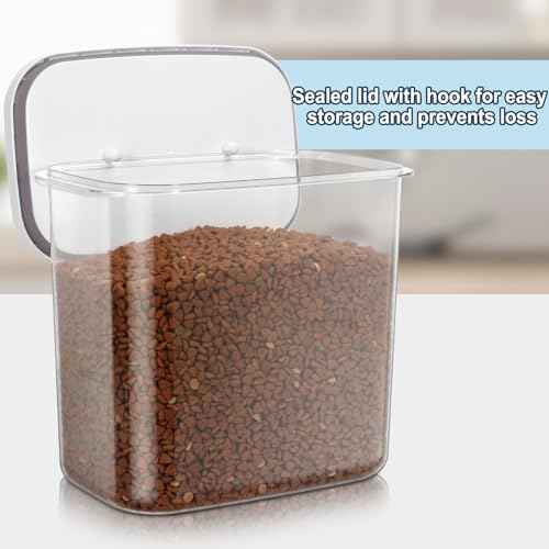 12 lbs Airtight Dog Cat Food Storage Container and Dog Treat Containers BPA (White Large (12L-1Pack))