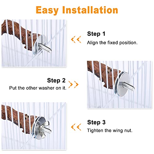 2pc Bird Perch Stand Grapevine Wood Stick Perch Swing Bird Cage Toy (2 Packs Sticks)