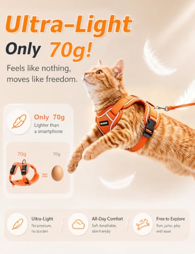 Cat Harness and Leash Set (H600 Pro Orange / Small (7-12lb))