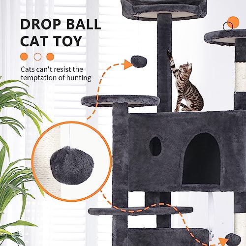 70" Cat Tree Tower (70in / Ashy)