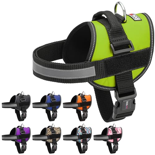 Dog Harness Reflective No (Lime Green / Girth 22" to 28")