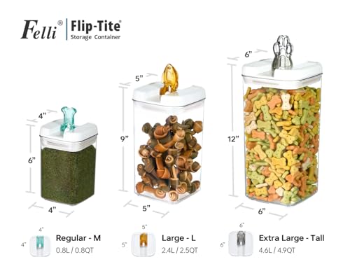 Flip Tite Pet Food Container with Airtight Lids (White / 6")