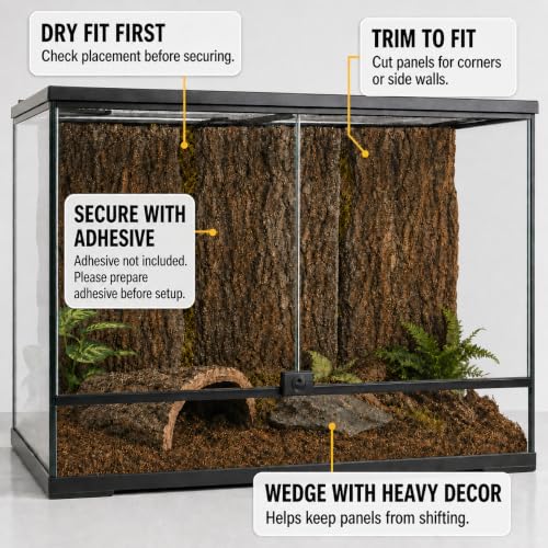 2PCS Cork Terrarium Background 15.7x11.8in for Reptile (2PCS-15.7×11.8in)