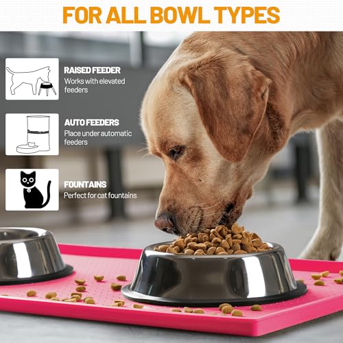 Dog Feeding Mat (Pink / 32"l X 24"w)