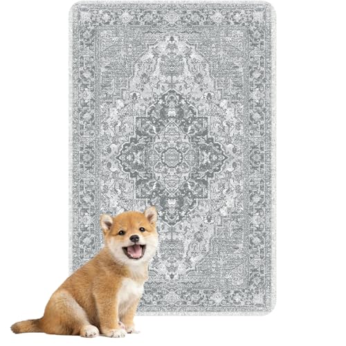 Washable Pee Pads for Dogs (24x36 Inch (Pack of 2) / Gray/Geo)